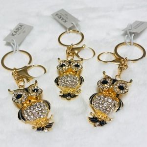 Cute Owl Sparkling Charm Blingbling Keychain